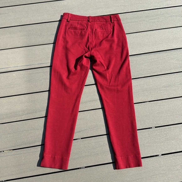 CAbi Ava Slim Ankle Trouser #3201 Rhubarb Red Maroon Pants Women's Size 2 - Picture 6 of 6